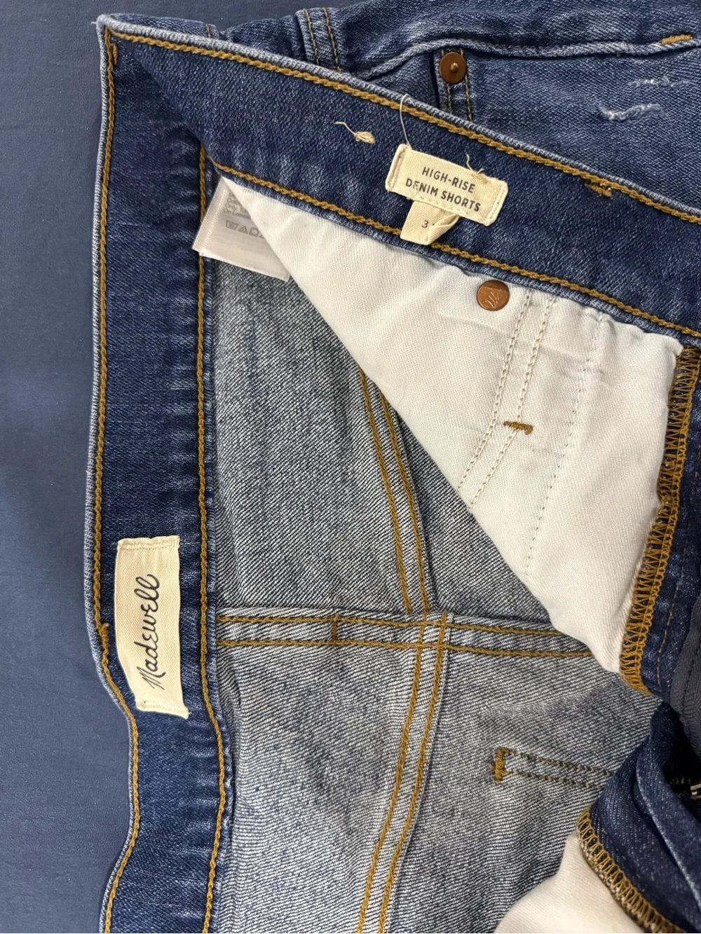 Dark Blue Denim Cutoff Jeans Shorts